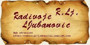 Radivoje LJubanović vizit kartica